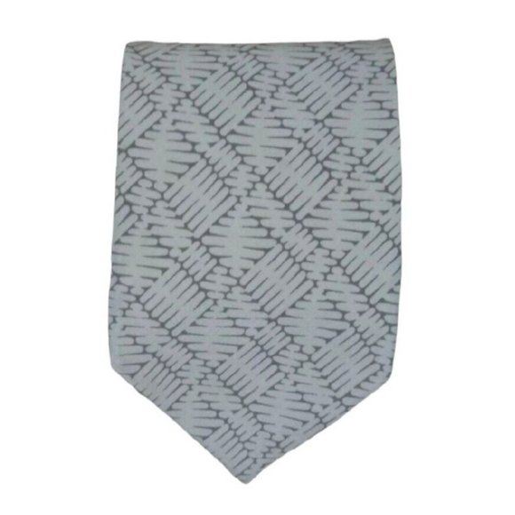 🆕GIORGIO ARMANI Cream Geometric Silk Tie ITALY 56